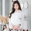 เสื้อผ้าฝ้ายสีขาว เสื้อลูกไม้สไตน์เกาหลีสีขาว เสื้อลูกไม้สไตน์วัยรุ่น เสื้อผ้าไทยใส่กับผ้าถุง เสื้อลูกไม้ใส่ผ้าซิ่น เสื้อลูกไม้แขนยาว 5 ส่วน เสื้อลูกไม้ใส่กับผ้าซิ่นสีขาว