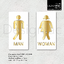 ป้ายห้องน้ำอะคริลิค MAN WOMAN หรูหรา ป้ายห้องน้ำน่ารักขี้เล่น ห้องน้ำสุขา สไตล์โมเดิร์น มินิมอล