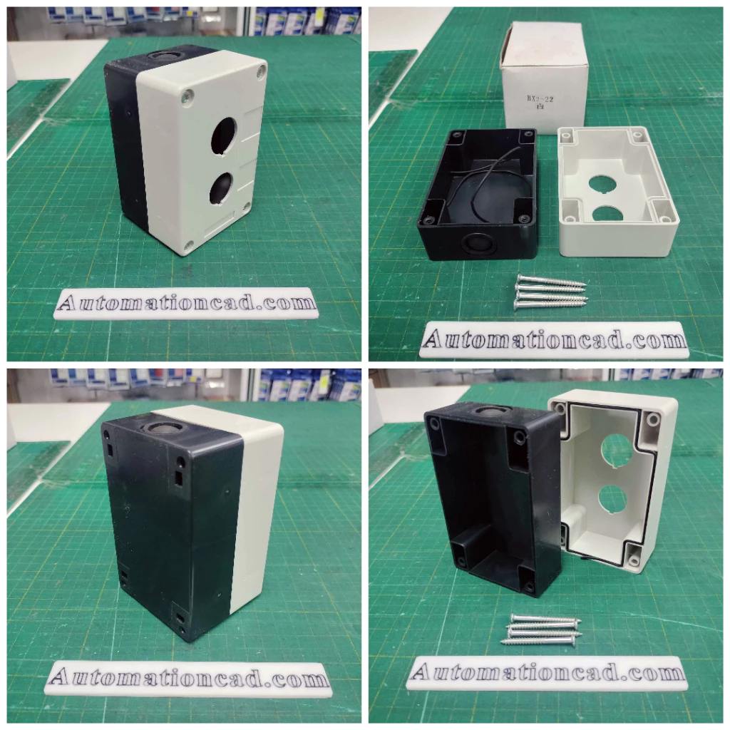 YAOHUI กล่องหลุมกันน้ำสำหรับปุ่ม 2 รู กล่องใส่ปุ่มสวิทช์ รูขนาด 22 mm BX2-22 ขนาด 72x110x65 มิลลิเมตร