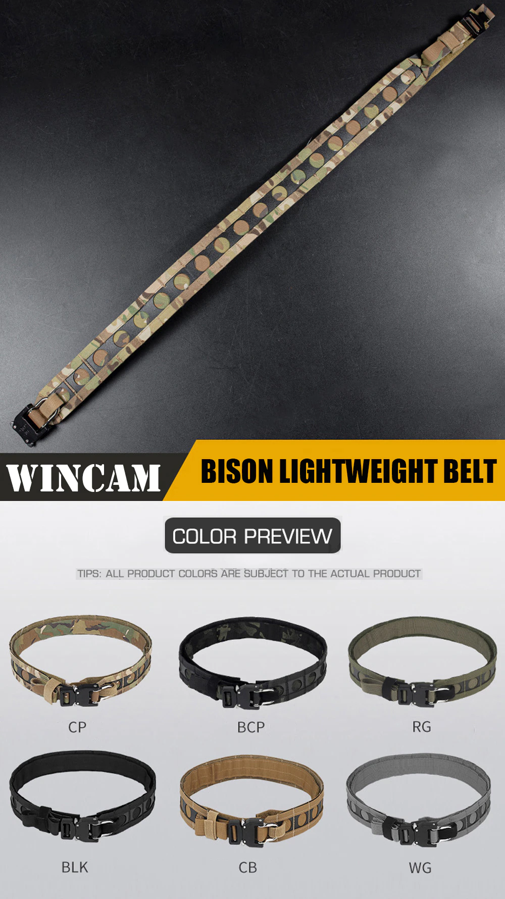 New.เข็มขัด Tactical ทรง Bison (Bison Lightweight Belt) (Tactical Belt)