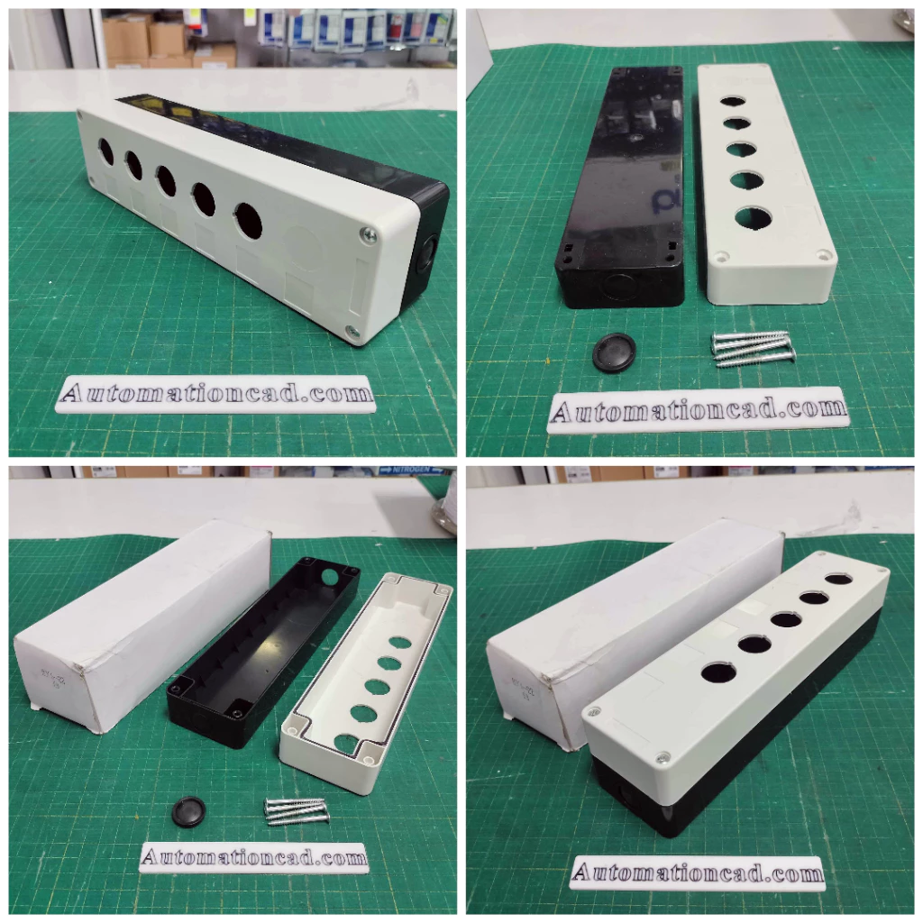 YAOHUI กล่องหลุมกันน้ำสำหรับปุ่ม 5 รู กล่องใส่ปุ่มสวิทช์ รูขนาด 22 mm BX5-22 ขนาด 72x277x65 มิลลิเมตร