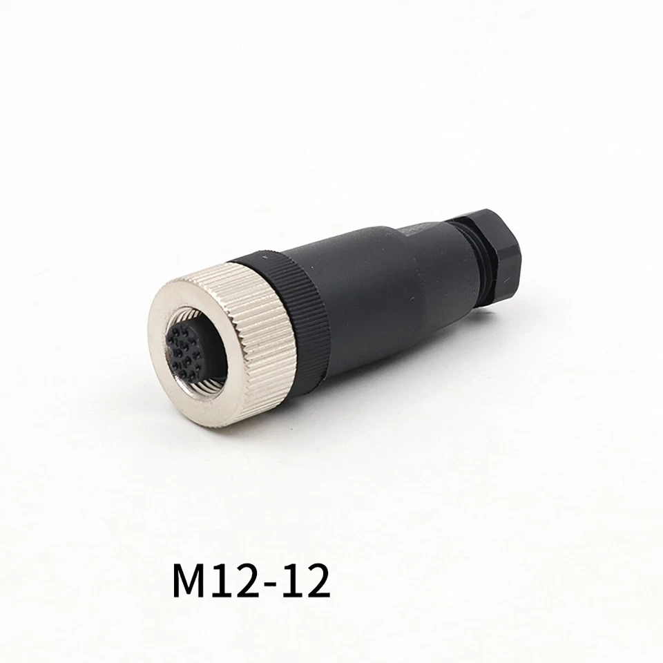 หัวคอนเนคเตอร์ M12 12Pins แบบตรง ตัวเมีย Connector